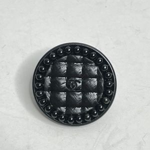 Chanel Black CC Quilted Studded Shank Button